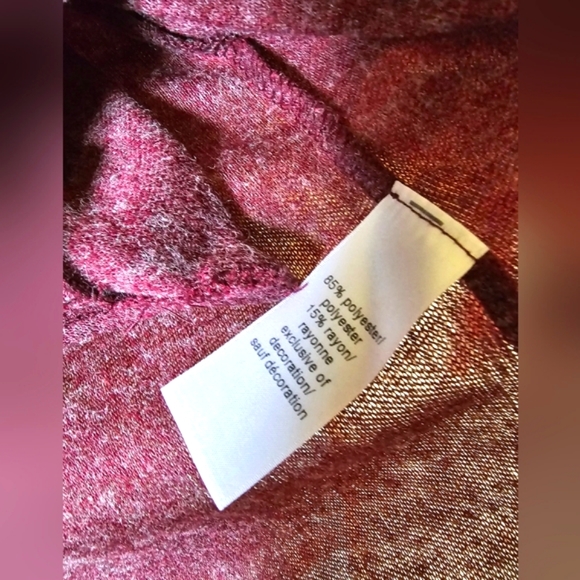 Boho maroon layered cowl neck knit wrap cardigan with fringe Maurices - Picture 11 of 11